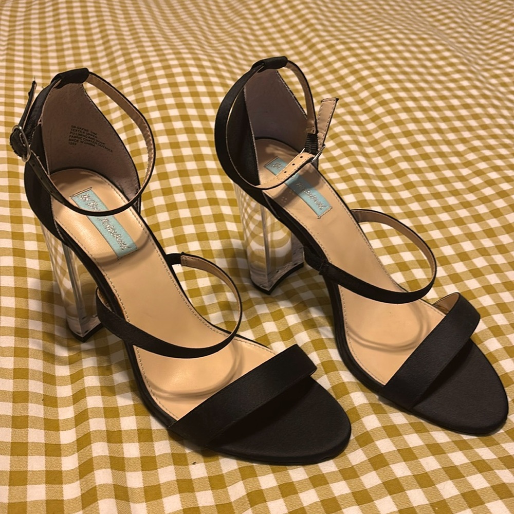 Betsey Johnson Lucite heels.